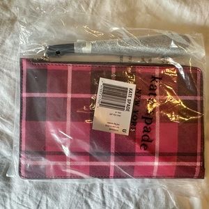 NWT Kate Spade Plaid Wristlet
